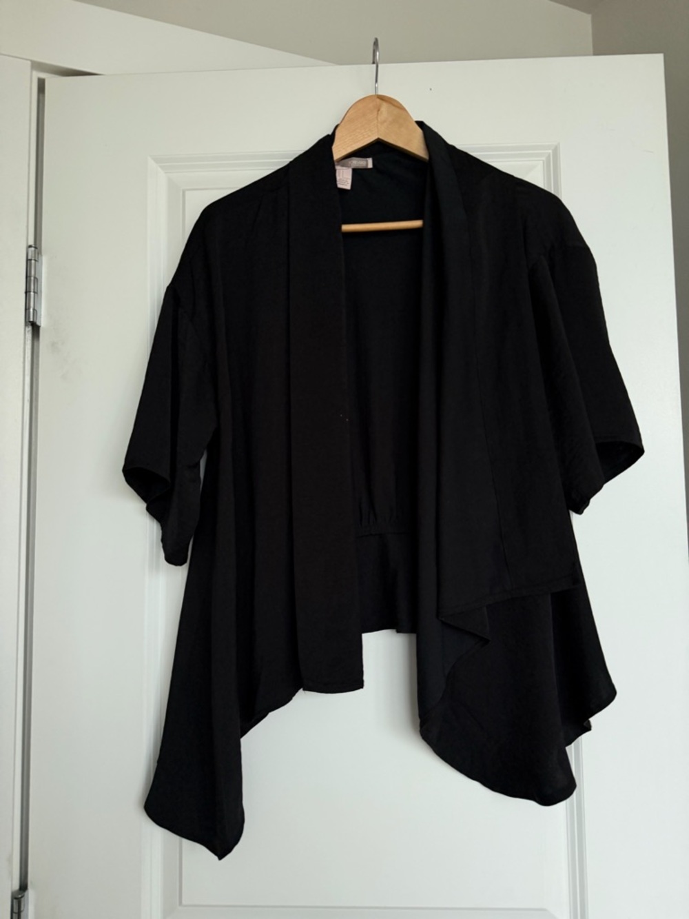 Forever 21 Black Draped Open-Front Cape Cardigan
